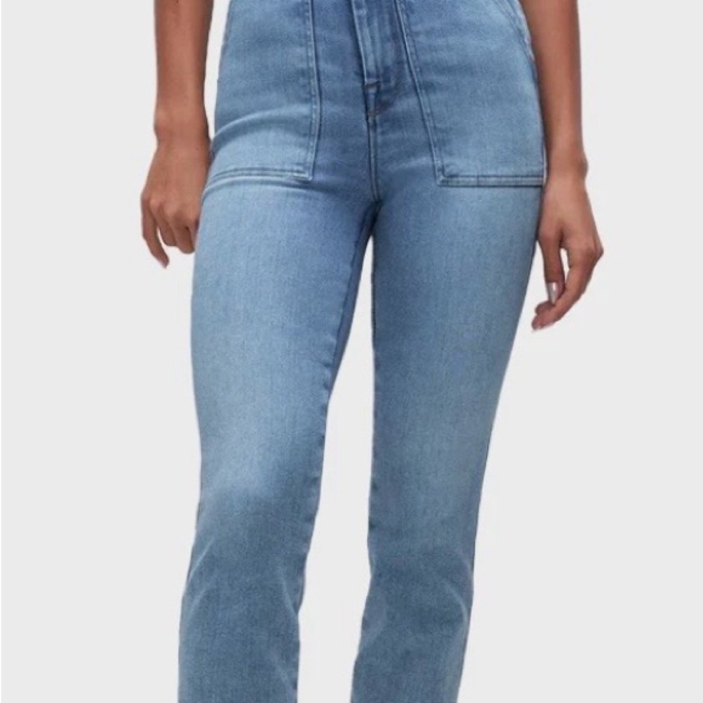 Good American Light Blue Denim Jumpsuit